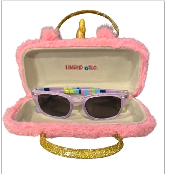 Limited‎ Too Pink Plush Unicorn Eyeglass Case And Purple Peyton Sunglasses. - Picture 1 of 4